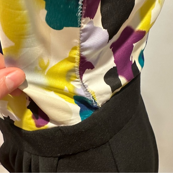 AB Studio Watercolor Abstract with Black Skirt Sleeveless Shift Dress - Picture 4 of 14